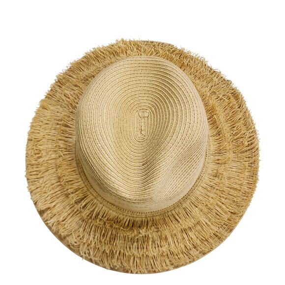 San Diego Hat Company Womens Fringed Brim Straw Hat One Size Adjustable Tan - Picture 3 of 8